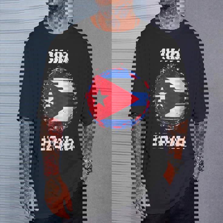 Havana Cuba -Ouvenirs De Drapeau Cubain Rétrointage T-Shirt Cadeaux pour lui