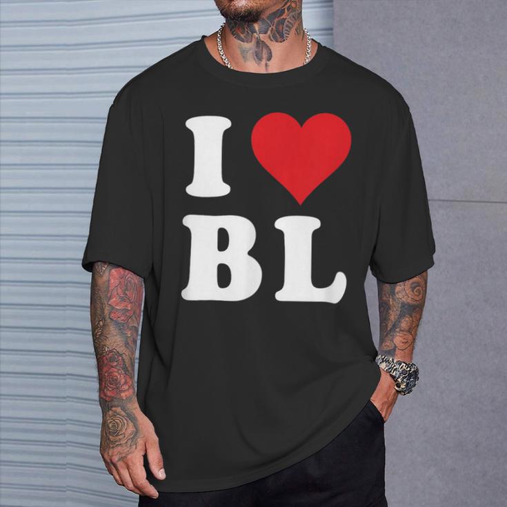 I Heart Bl Initials I Love BL First And Last Name B L Maglietta ...