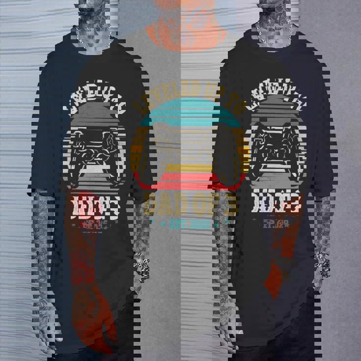 Ho Raggiunto Il Livello Fino A Papà Di 3 Anni 2026 Promosso A Papà Di Tre Bambini Maglia A Manica Maglietta Regalos para él