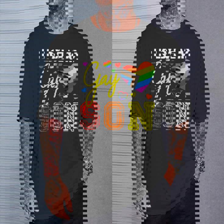 Io Amo Il Mio Gay Figlio Lgbt Orgoglio Mamma Papà Maglietta Regalos para él