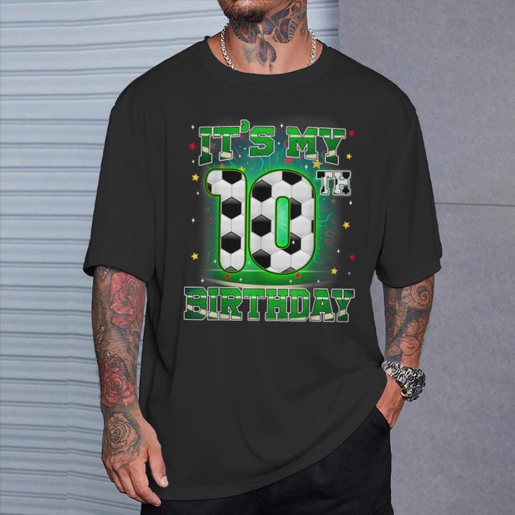 Its My 10Th Birthday Boy Soccer 10 Years Old Party Matching T-Shirt Gifts for Him