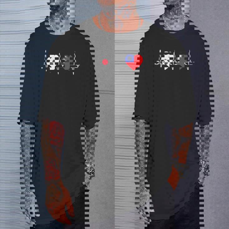 Japanese Flag Taiwanese Flag Heart 台湾の遺産 台湾のルーツ 日本の国旗 台湾の国旗 Tシャツ 彼への贈り物