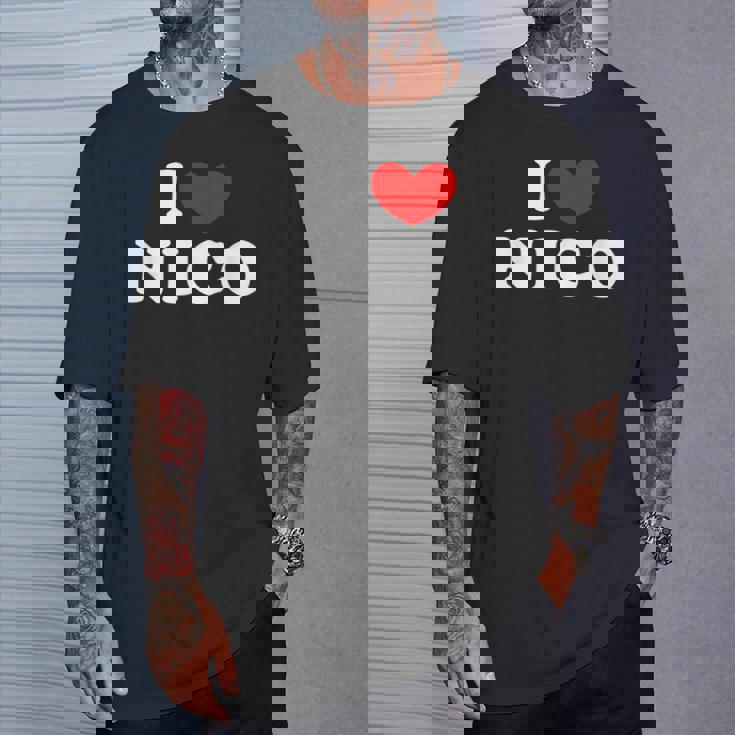 I Love Nico Amo Nico Camiseta unisex Regalos para él