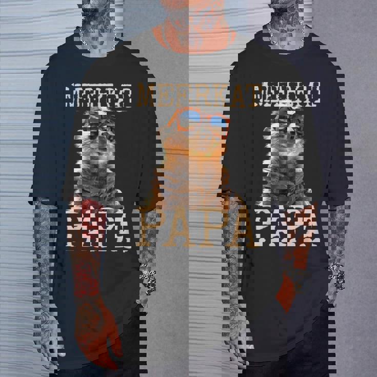 Meerkat Papaミーアキャット パパ パパ 父の日 マングース パパ スリケート ファーザー Tシャツ 彼への贈り物