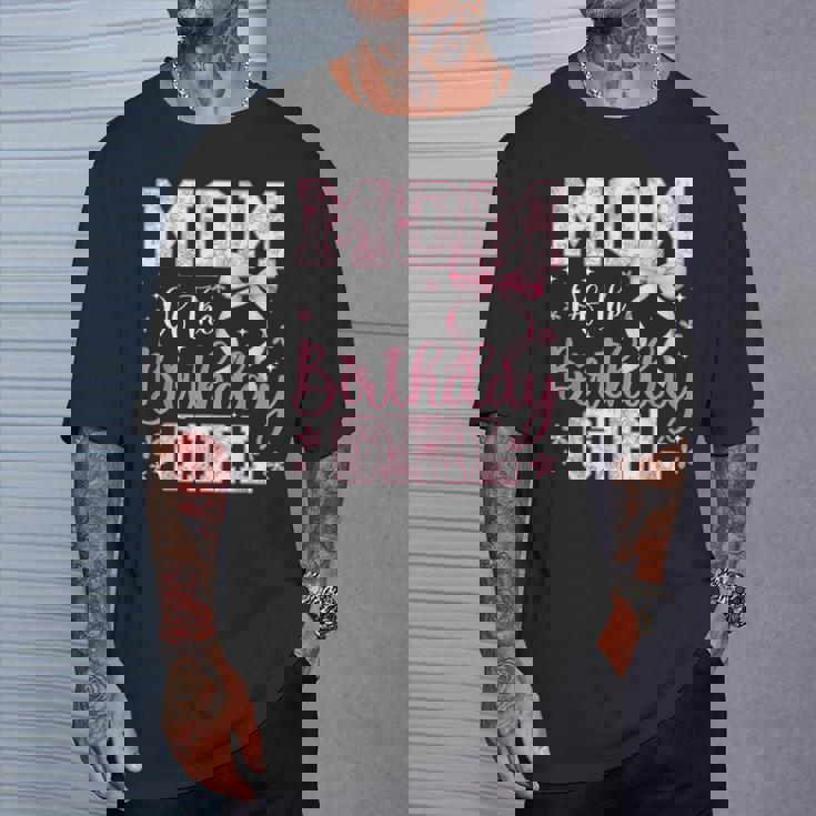 Mom Of The Birthday Girl Pink Bow Flower Birthday Girl T-Shirt Gifts for Him