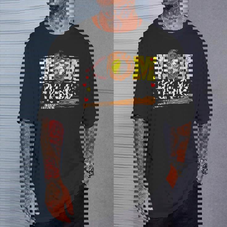 Mom Of Both Game Day Baseball Softball Mother's Day 2025 T-Shirt Gifts for Him