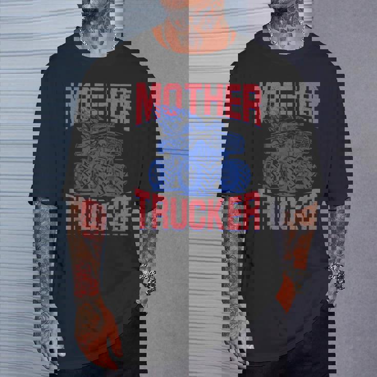 Mother Trucker Mom Of Boys Monster Truck Mom Mama Racing T-Shirt Gifts for Him