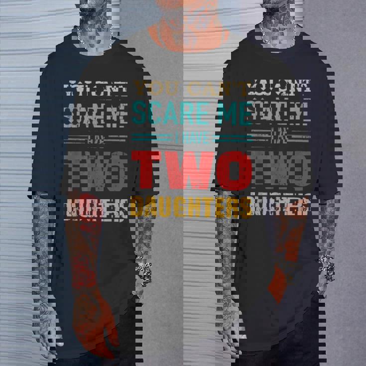 Non Puoipaventarmi Ho Due 2 Figlie Un Regalo Per Il Papà Maglietta Regalos para él