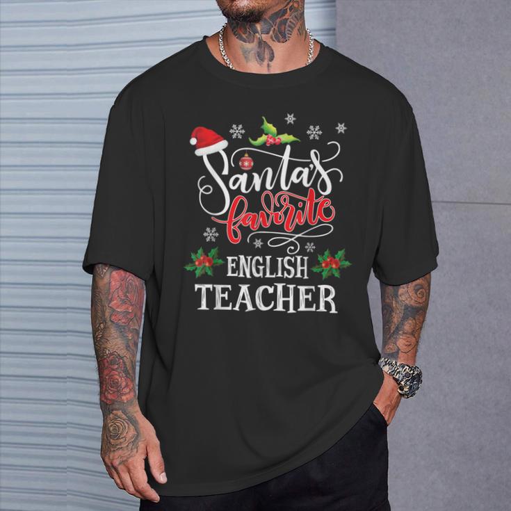 Père Noël Amusant Pour Professeur Anglais T-Shirt Cadeaux pour lui
