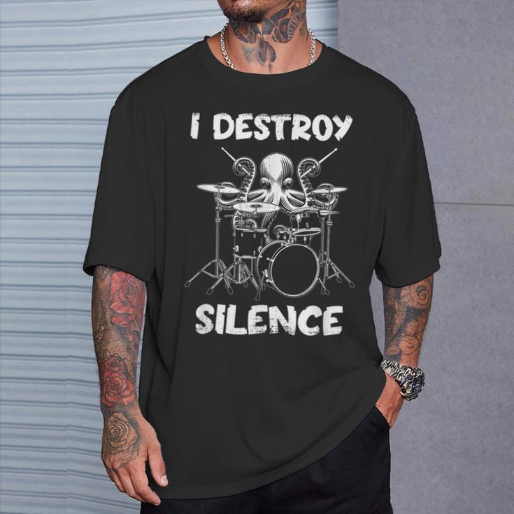 Poulpe Jouant De La Batterie Drumming Band Musique Musicien T-Shirt Cadeaux pour lui