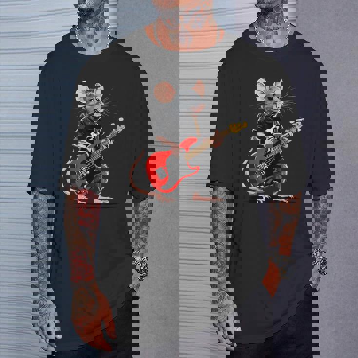 Rata Tocando Guitarra Eléctrica Guitarrista Rata Camiseta unisex Regalos para él