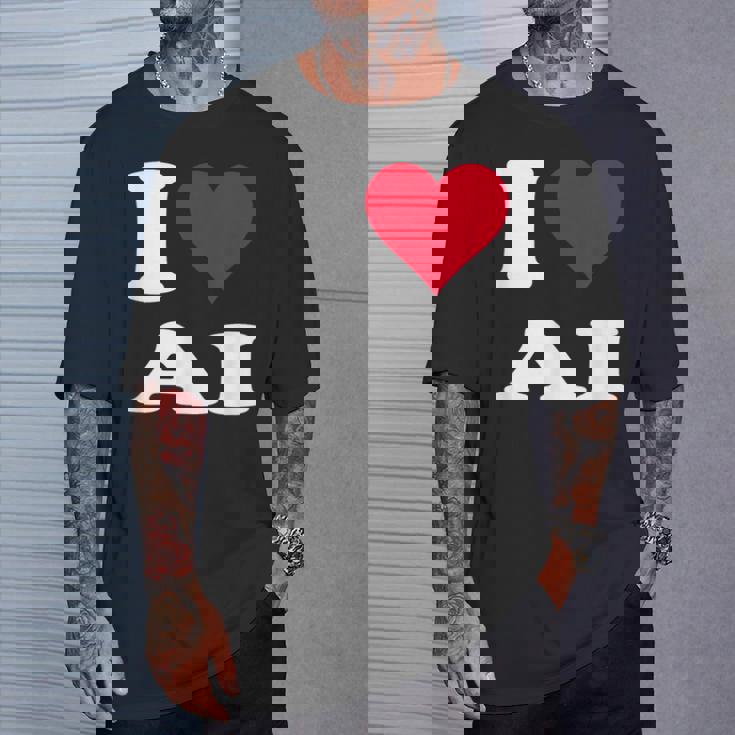 Red Heart I Love Ai Tシャツ 彼への贈り物