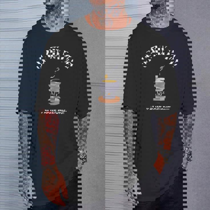 Red e Adulte Fête Fondue Manches Courtes Noir Taille Hiver Occasion Casual Imprimée Lettre Unique 'Je Peux Pas J'aioirée Fondue' Double Manche Non Étirable T-Shirt Cadeaux pour lui