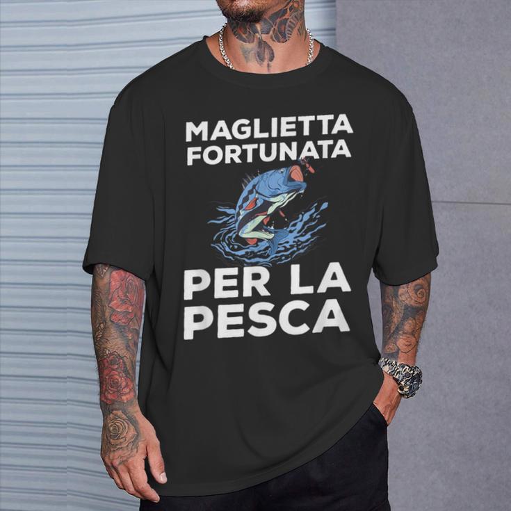 Regalo Pesca Fortunata Per La Pesca Per Pescatore Maglietta Regalos para él