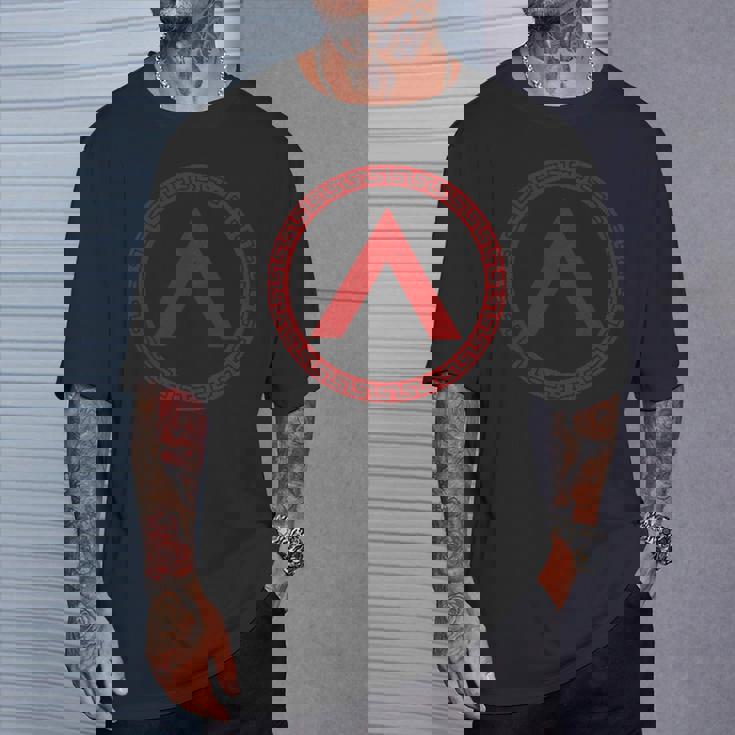 Sparta シンボル スパルタンシールド ランダ ラコニア Tシャツ 彼への贈り物