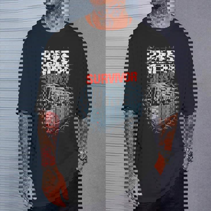 Superviviente Del Metro De Parísupervivienteuperpoblado Humor Tren Francia Camiseta unisex Regalos para él