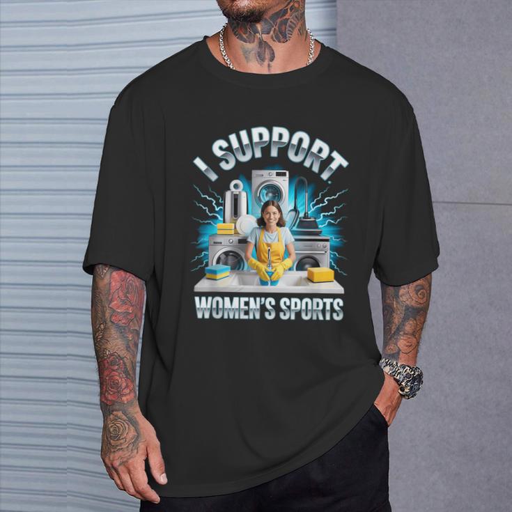 I Support Women's Sports Unwearable Aduld Humor Bootleg T-Shirt Gifts for Him