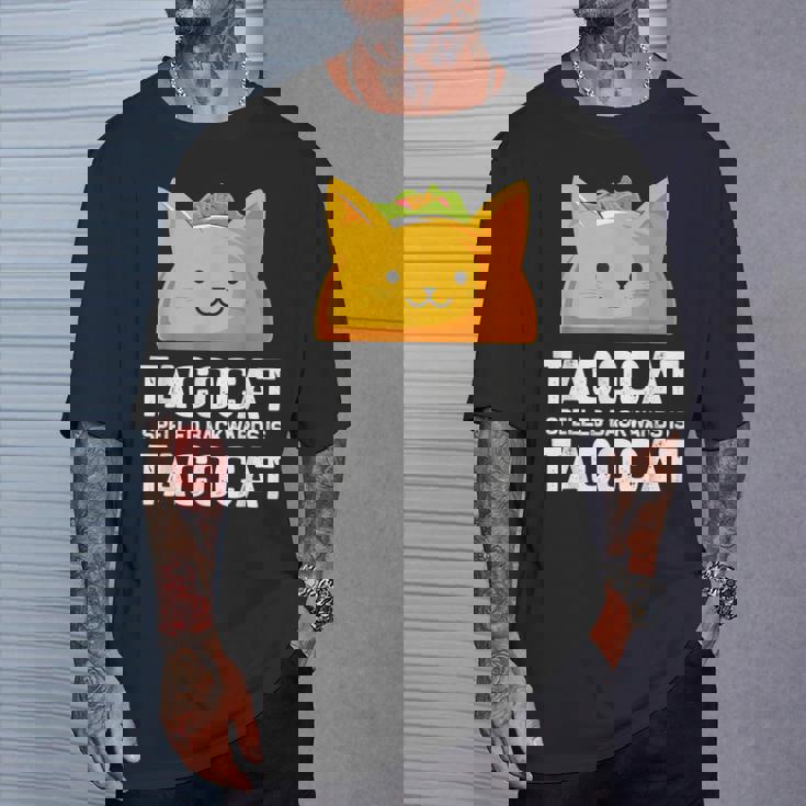 Tacocatpelled Backwards Is Tacocat ファニータコスキャットギフト Tシャツ 彼への贈り物