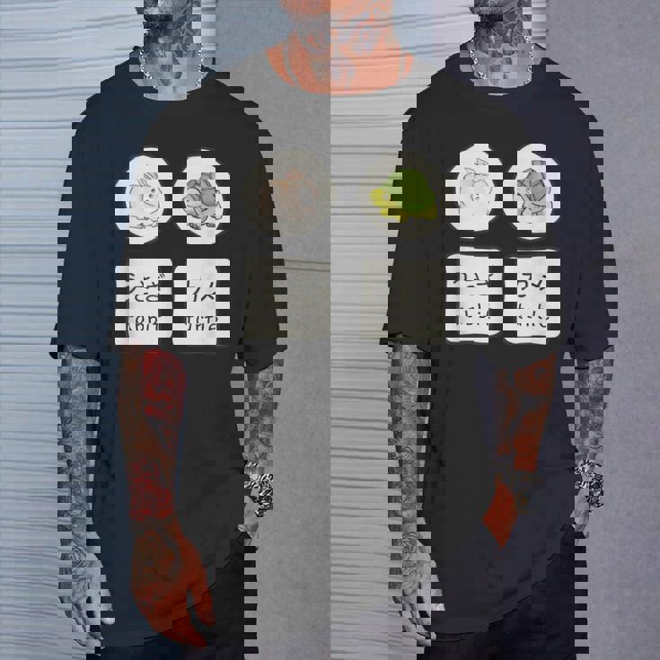 うさぎと亀の日本語かなと英単語かわいい Tシャツ 彼への贈り物