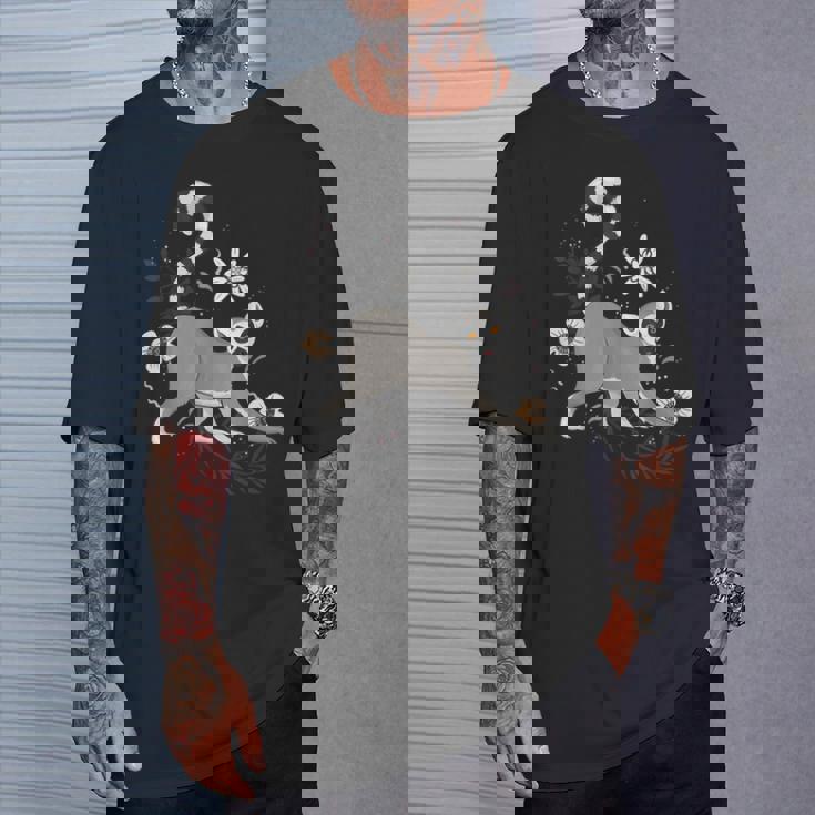 かわいい花 面白い動物キツネザル Tシャツ 彼への贈り物