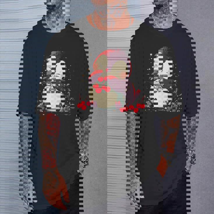 さくらんぼペンギン かわいい チェリー フルーツ アートワーク ペンギン好き Tシャツ 彼への贈り物