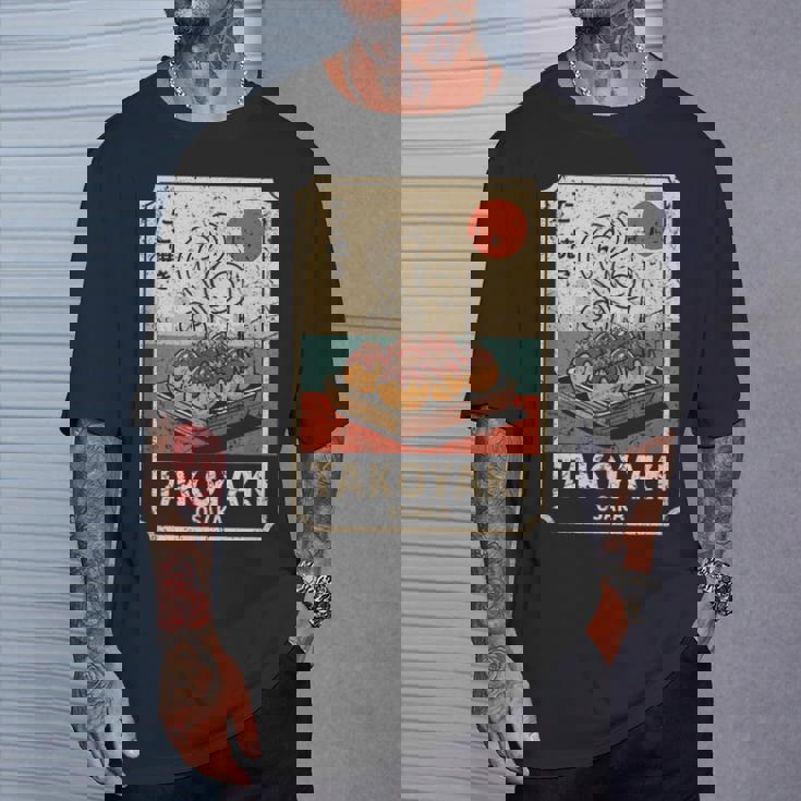 たこ焼きボール 道頓堀 日本 レトロ 和 漢字 お土産 Tシャツ 彼への贈り物