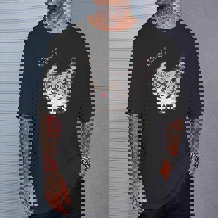 ねこシャーサバトラ白猫ver Tシャツ 彼への贈り物