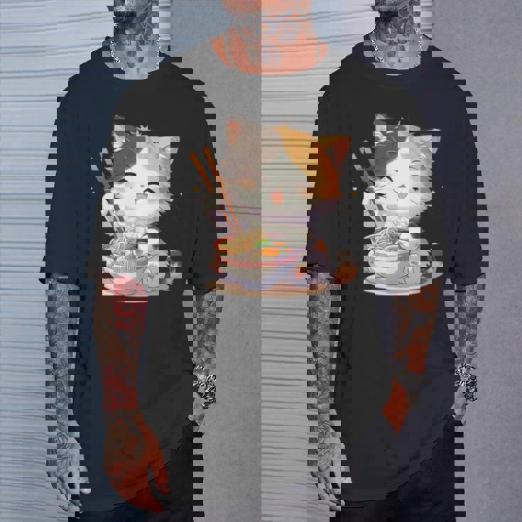 わがまま猫 ねこ ラーメン好き かわいい おもしろ マンガ 長袖tシャツ Tシャツ 彼への贈り物