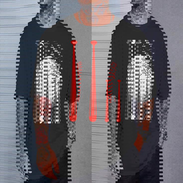 アメリカ 旗 国際的 ソフトボール 野球 メジャーリーグ プロリーグ スポーツ 名高い 大衆的 がいこく 選手会 長袖tシャツ Tシャツ 彼への贈り物