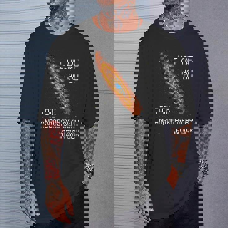 アンドロメダ銀河とバックsf宇宙へ愛してる Tシャツ 彼への贈り物