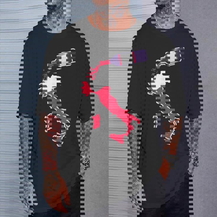 イタリアワインシャツ 地図 イタリアバケーション Tシャツ 彼への贈り物