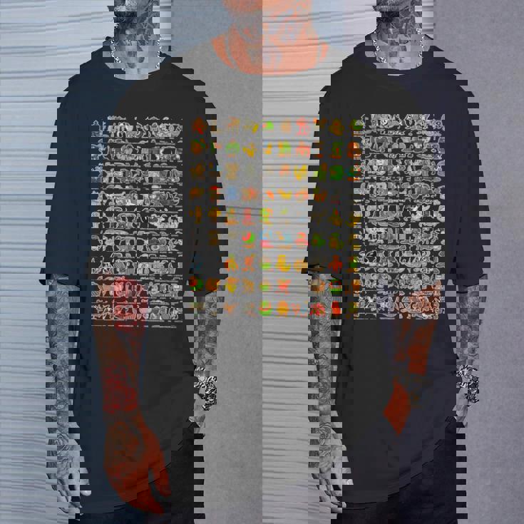 イタリア語-ブレインローz世代面白いミーム90ブレインロットキャラクター 長袖tシャツ Tシャツ 彼への贈り物