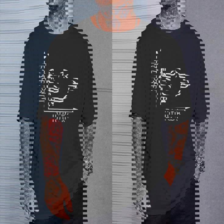 ウィトゲンシュタインのウサギのアヒル 前から後ろへの光のイリュージョン Tシャツ 彼への贈り物