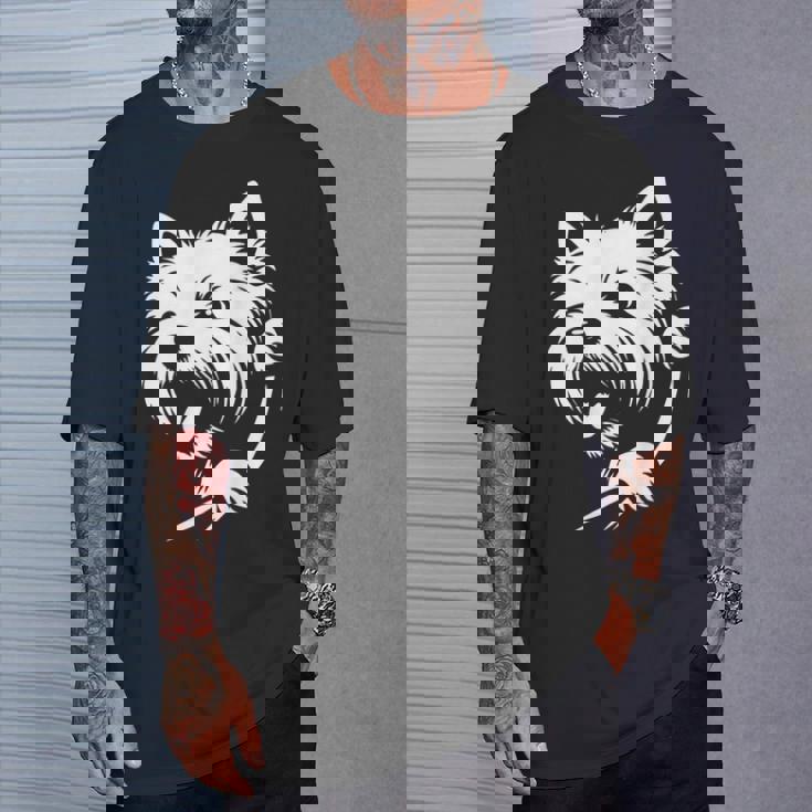 ウエスト ハイランド ホワイト テリア ピーキングドッグ ウェスティ デザイン Tシャツ 彼への贈り物