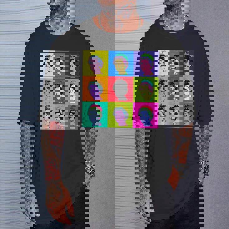 エリザベス 9 正方形タイル ポップアート イギリスの女王 Tシャツ 彼への贈り物