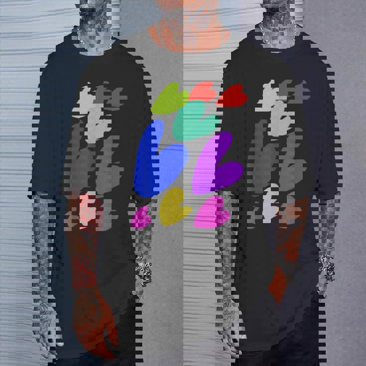 カラフルハート Tシャツ 彼への贈り物