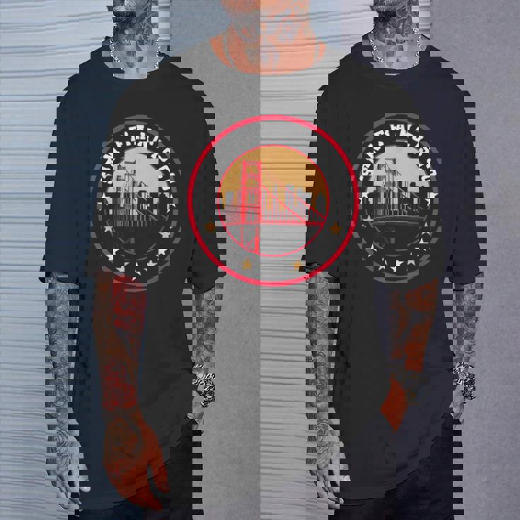 カリフォルニア サンフランシスコ シティ ギフト ブリッジ お土産f Tシャツ 彼への贈り物