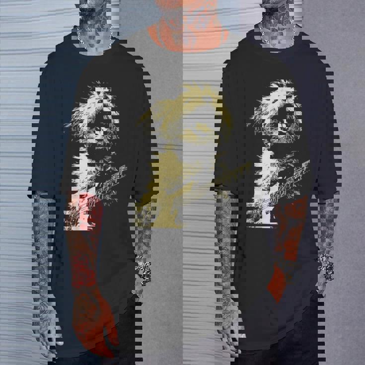 ギターロッカー ギタリスト 動物 パンク グランジ犬とマルチーズ Tシャツ 彼への贈り物