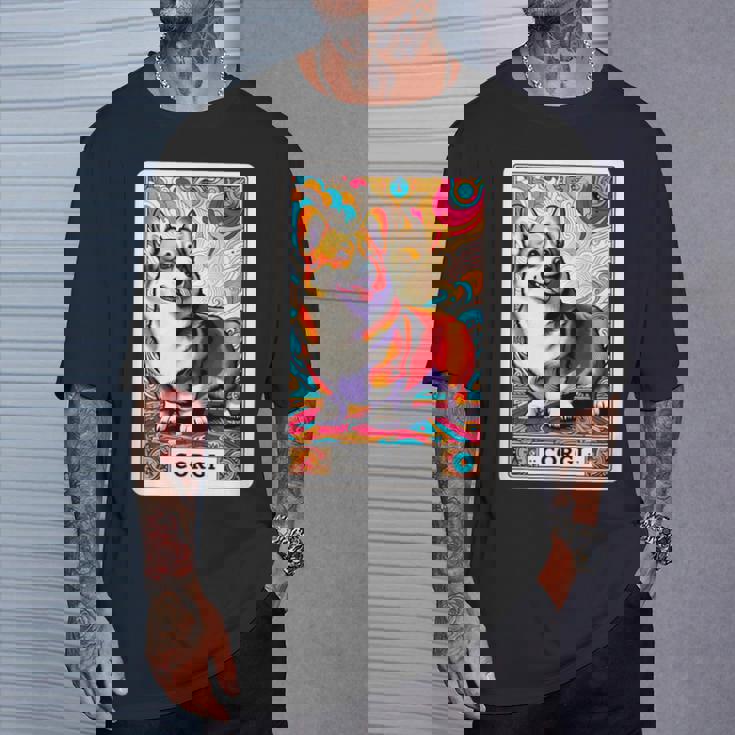 コーギー 面白いtシャツ 犬 タロット カード かわいい メンズ 子供 おもしろ 服 グッズ ネタ わんこ Tシャツ 彼への贈り物