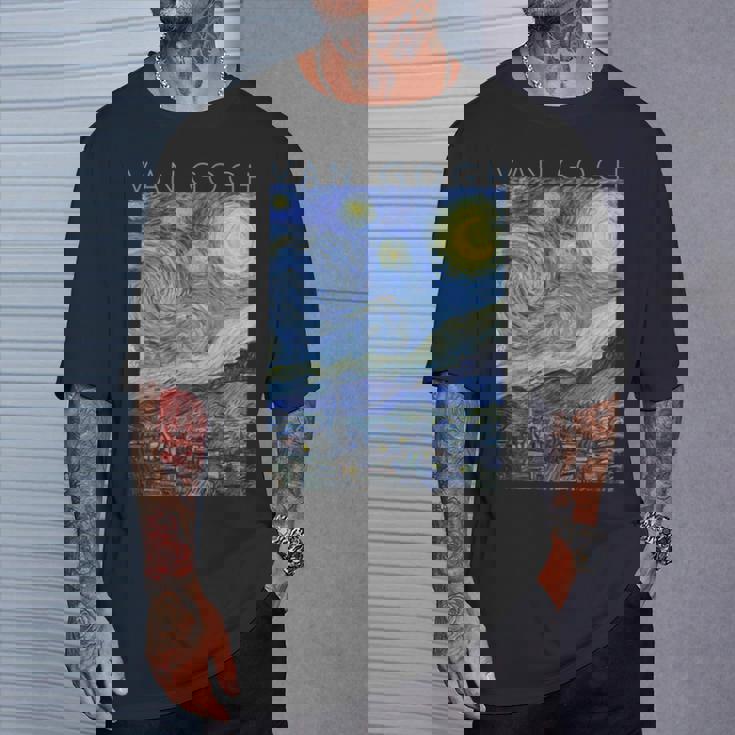 ゴッホ 星月夜 芸術家のためのアート 長袖tシャツ Tシャツ 彼への贈り物