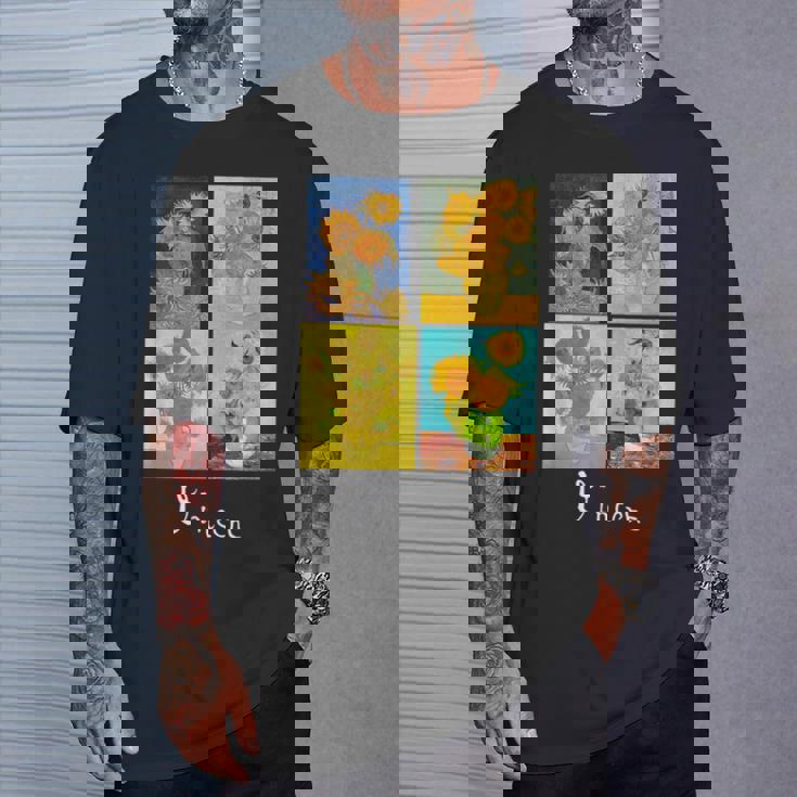 ゴッホの有名な芸術絵画 ひまわりvan Gogh Tシャツ 彼への贈り物