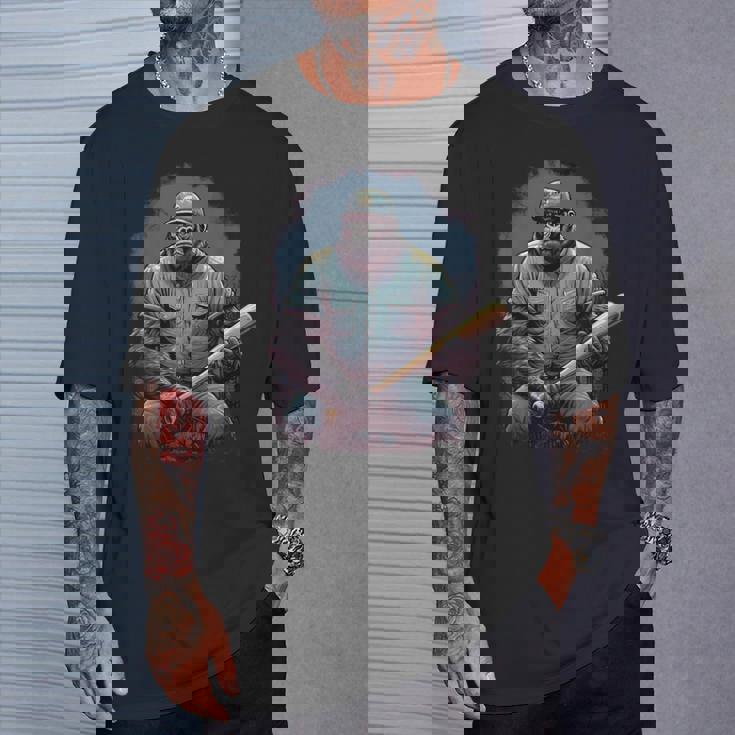 ゴリラ遊び 野球 おもしろい ゴリラ 野球選手 Tシャツ 彼への贈り物