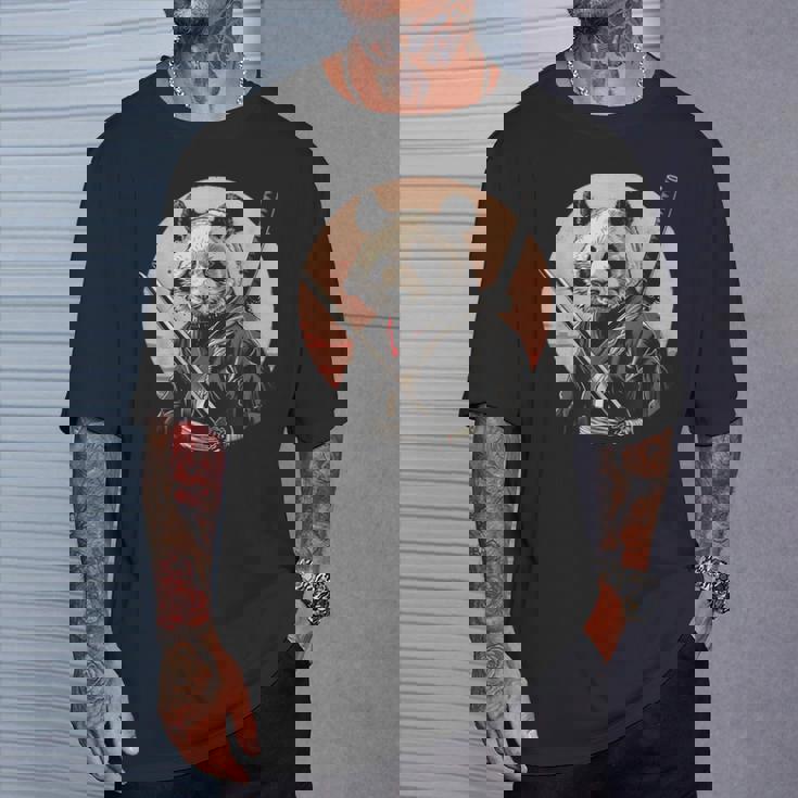 サムライパンダ 作品 日本美術 日本の忍者 パンダ Tシャツ 彼への贈り物