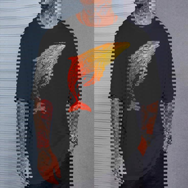 ザトウクジラ ネイティブ ハワイアン ハワイアン トライバル Tシャツ 彼への贈り物