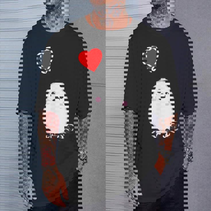 シマエナガ『ハート』白い鳥【どうぶつフレンズ】動物 ゆるくて かわいい Tシャツ 彼への贈り物