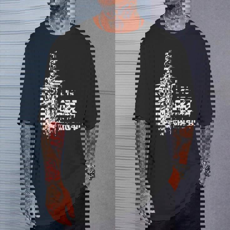 ジャズ・サックス レッツ・ジャズ・シング・アップlet's Jazz Thing Up 長袖tシャツ Tシャツ 彼への贈り物