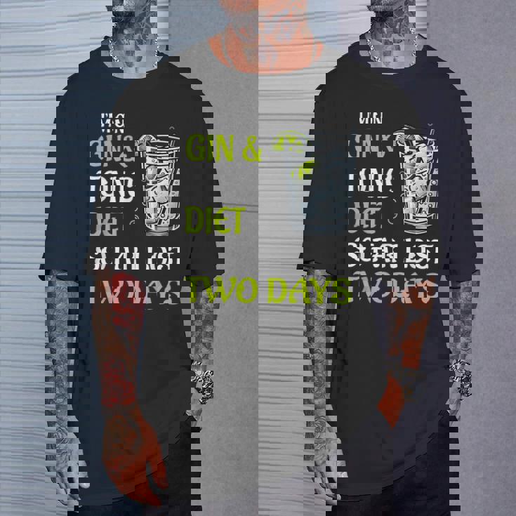 ジントニック ダイエット お酒 カクテル 面白い ドリンク Tシャツ 彼への贈り物