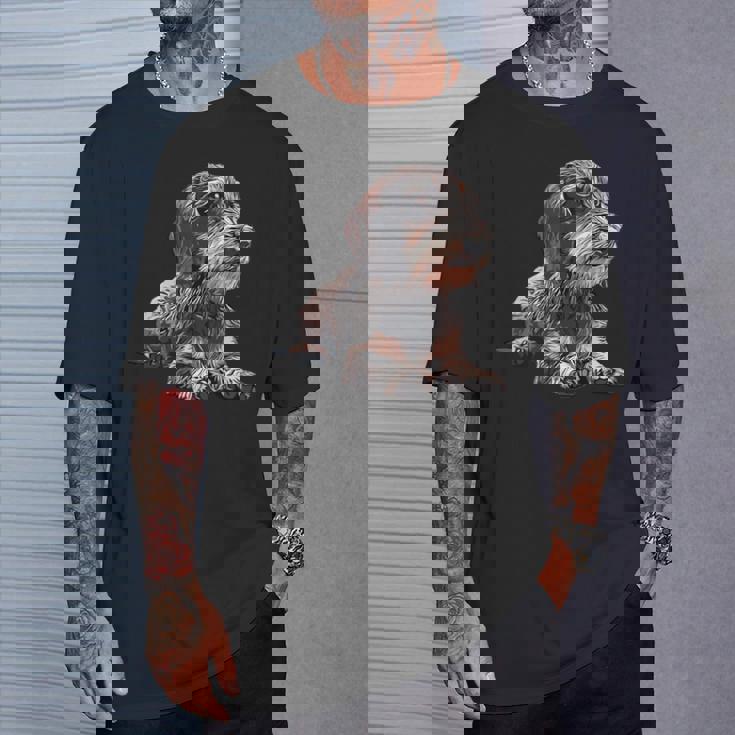 ダックスフンド ワイヤーヘア 長袖tシャツ Tシャツ 彼への贈り物