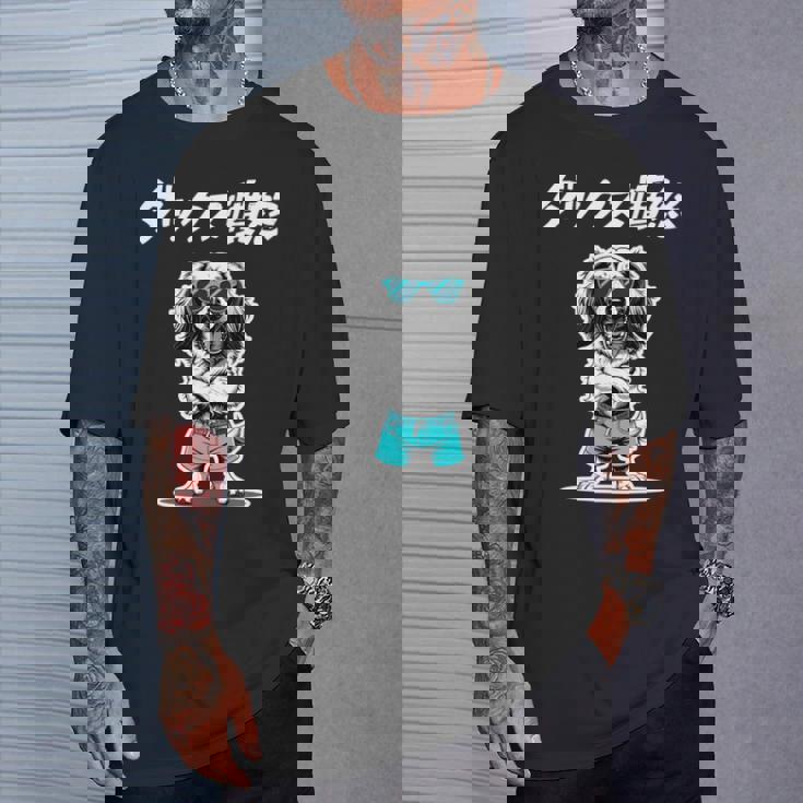 ダックス憤怒 ダックスフンド グッズ 犬 おもしろ 面白い ダジャレ 親父ギャグ 長袖tシャツ Tシャツ 彼への贈り物