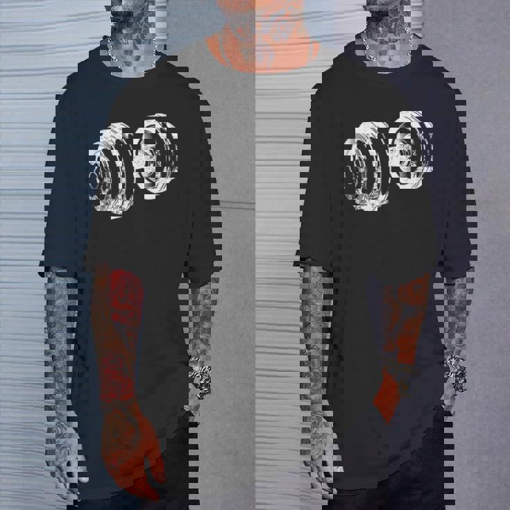 ダンベルデザインフィットネス上腕二頭筋トレーニング Tシャツ 彼への贈り物